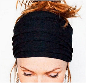 Dreadz Lightweight Stretch Wide Headband (Navy Blue)