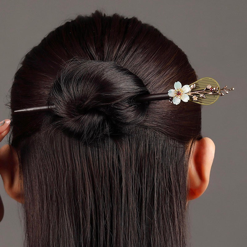 Chinese Pipa And Pomegranate Flower Hairpin Zanzi Hair Sticks