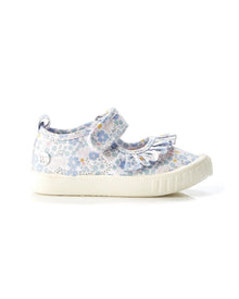  Walnut Play Classic MJ Frill Blue Floral Canvas Shoe