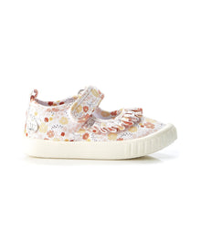  Walnut Play Classic MJ Frill Yellow Floral Canvas Shoe