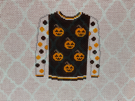 6 Pumpkins on Black Sweater