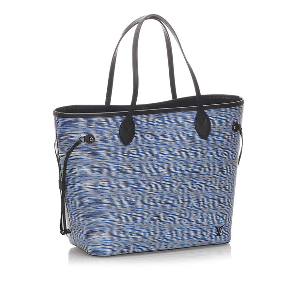 Blue Louis Vuitton Epi Denim Neverfull MM Bag – Designer Revival