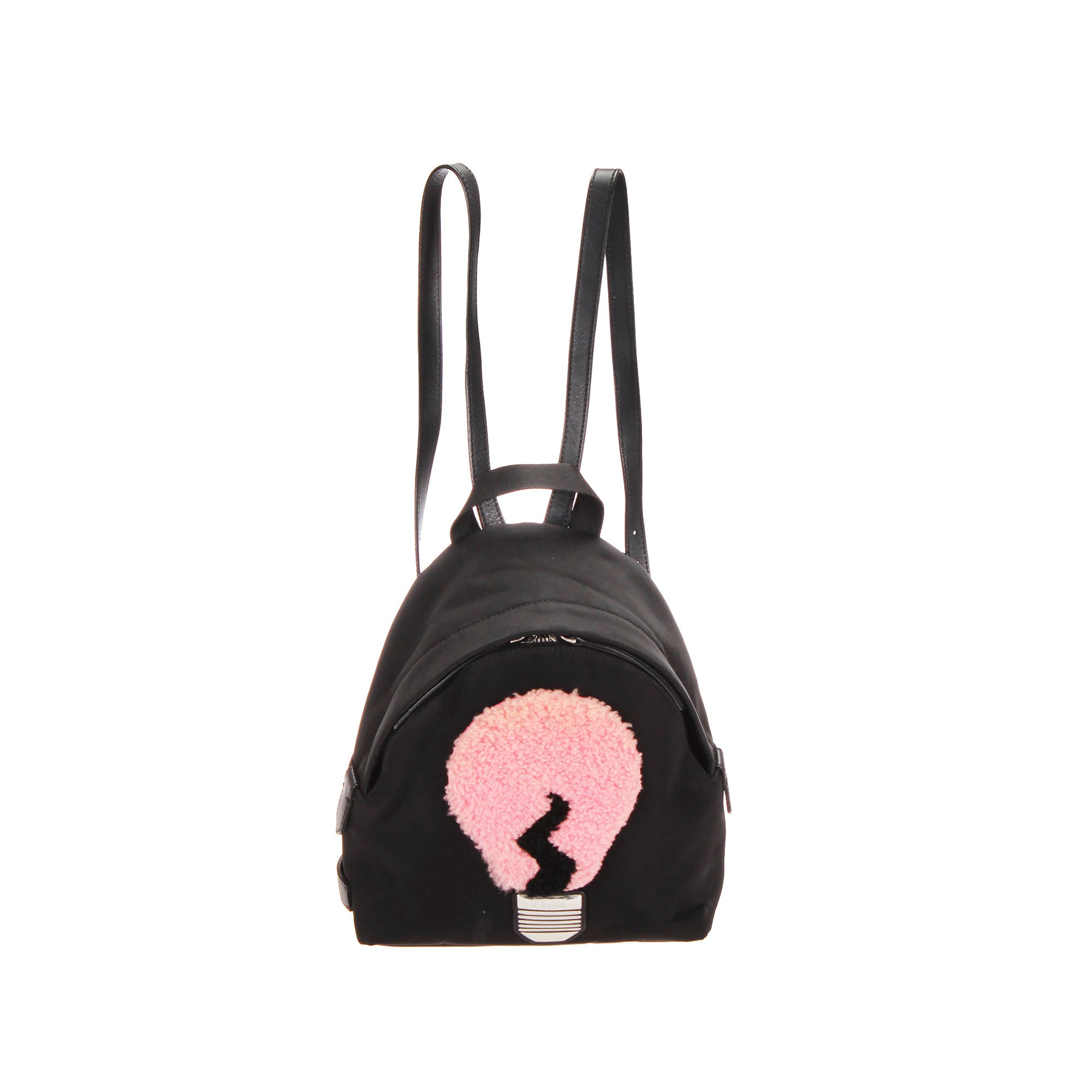 Fendi Pink FF Logo Monogram Velvet Backpack