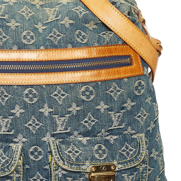Authentic Louis Vuitton Monogram Blue Denim GM Baggy Shoulder/Cross Body  Bag