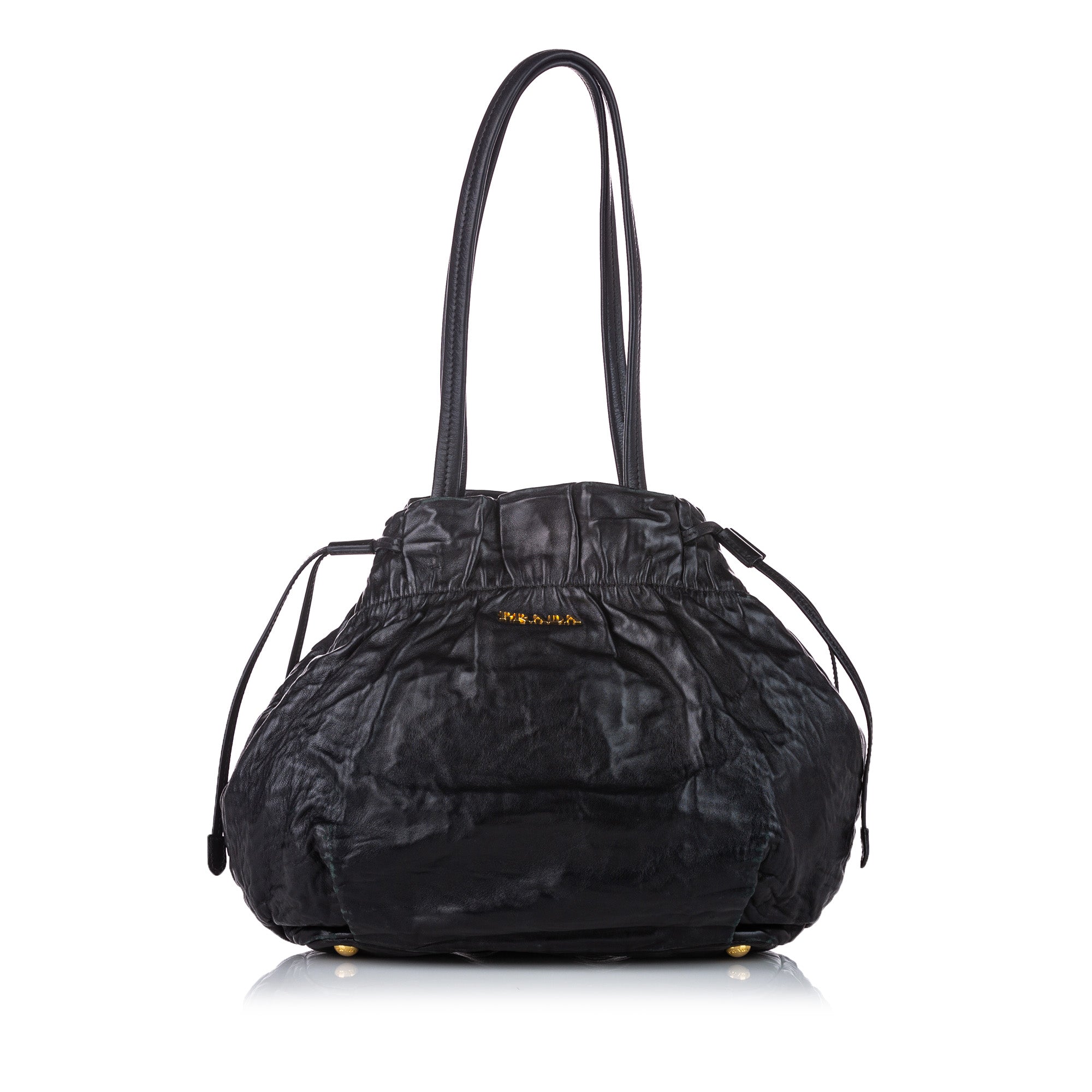 PRADA Dynamique Leather Tote in Black