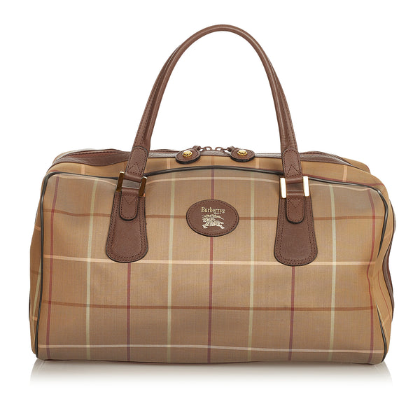 BURBERRY-Nova-Plaid-Canvas-Leather-Boston-Bag-Travel-Bag – dct-ep_vintage  luxury Store