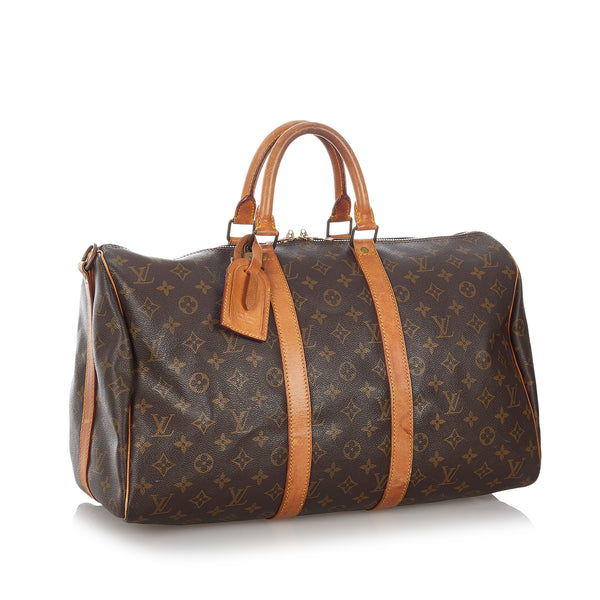 Louis Vuitton Keepall Monogram Bandouliere 50 Black in Taurillon Leather  with Black Orange - US