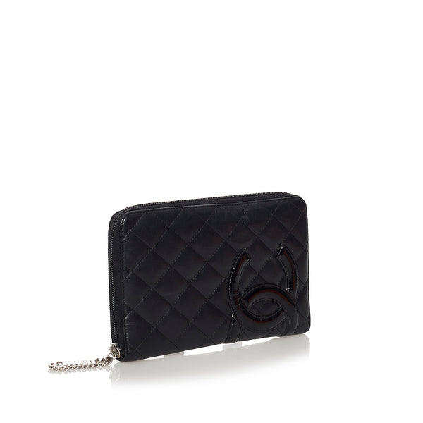 $1000 Chanel White Black Cambon Ligne Lambskin Leather CC Logo