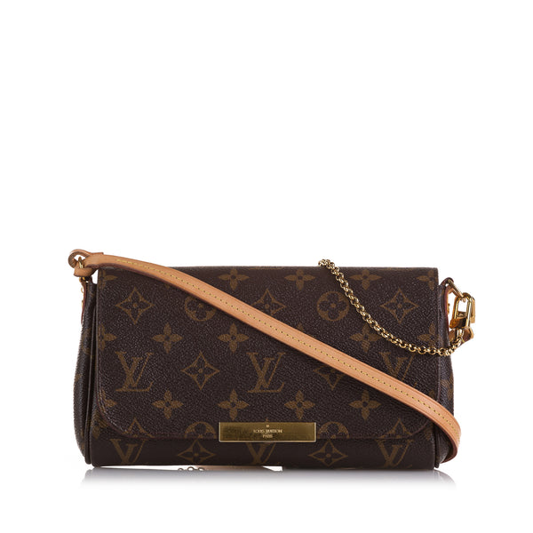 LOUIS VUITTON Favorite PM Monogram Canvas Crossbody Bag Brown