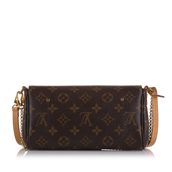 Louis Vuitton Favorite Monogram MM Pochette Crossbody Bag Brown