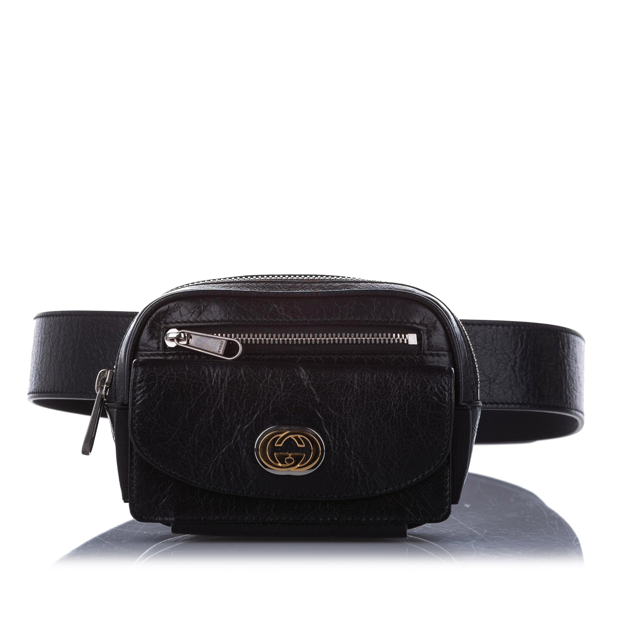 Pre-Owned Gucci Interlocking GG Black Belt Bag 