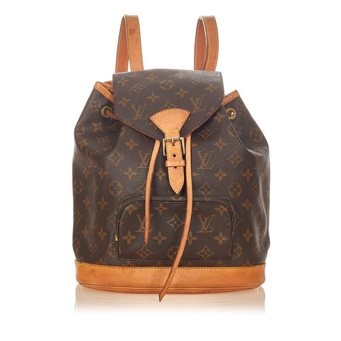 LOUIS VUITTON Montsouris MM Monogram Canvas Backpack Bag Brown-US