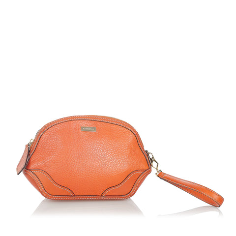 orange burberry purse