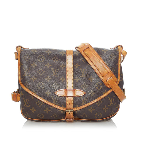 Authentic LOUIS VUITTON Saumur 30 Monogram Crossbody Shoulder Bag