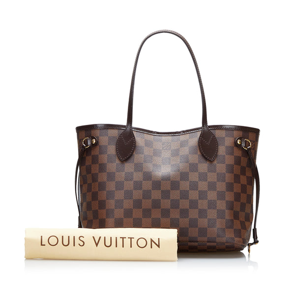 Brown Louis Vuitton Damier Ebene Neverfull PM Tote Bag, RvceShops Revival