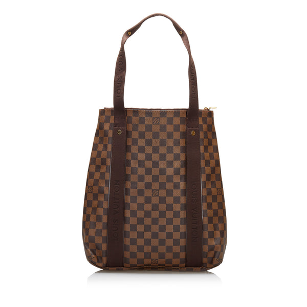 Louis Vuitton Tote in brown checkered canvas and brown leather at