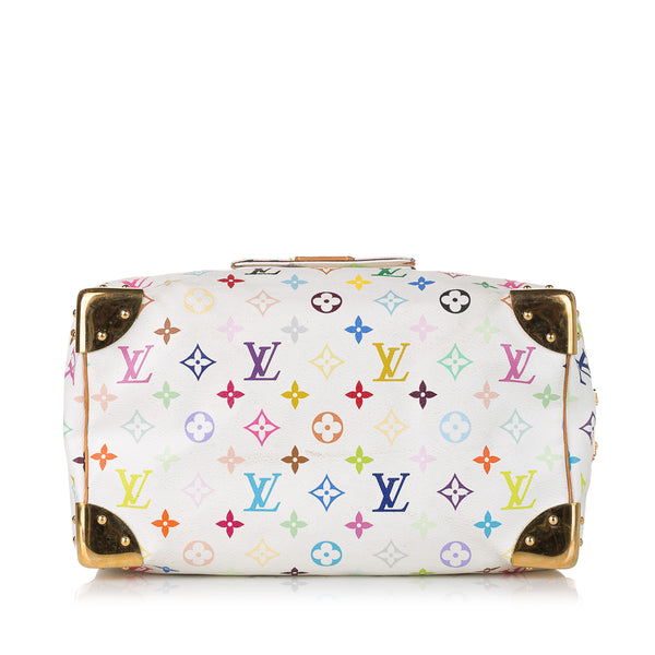 White Louis Vuitton Monogram Multicolore Speedy 30 Boston Bag