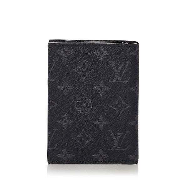 Louis Vuitton Passport Cover Monogram Eclipse Black/Grey in Toile