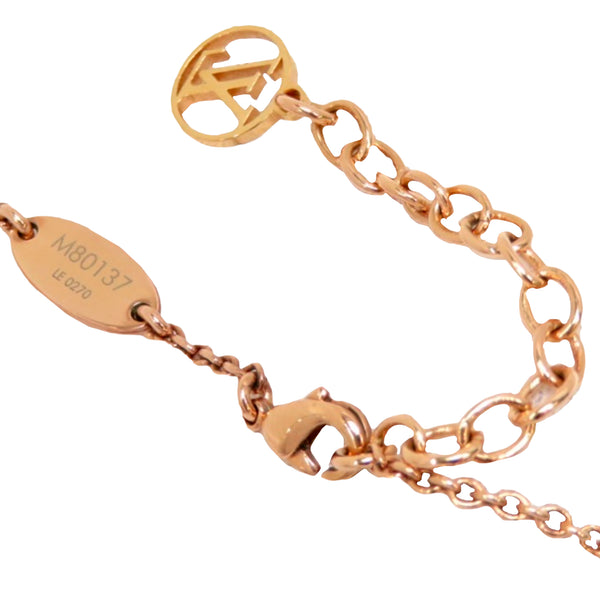 LOUIS VUITTON Louis Vuitton Collier Essential V Necklace M80137 Metal Pink  Gold