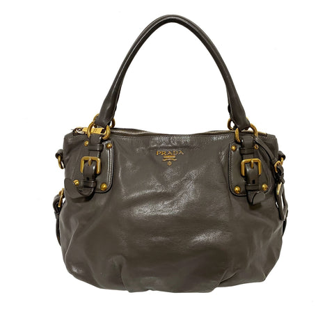 Prada Vitello Shine Leather Top Handle Bag on SALE