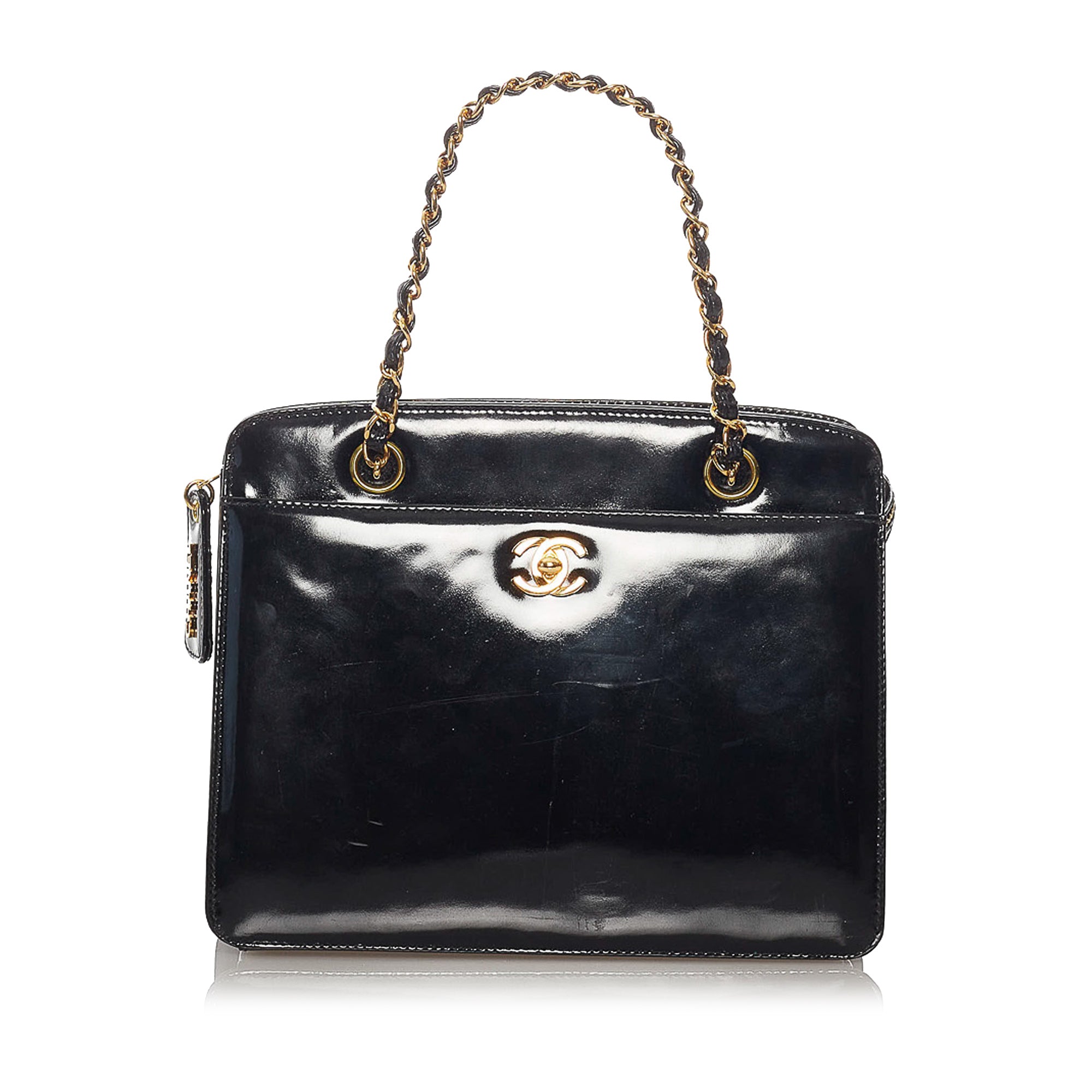 Chanel - Authenticated Gabrielle Handbag - Leather Black Plain for Women, Very Good Condition