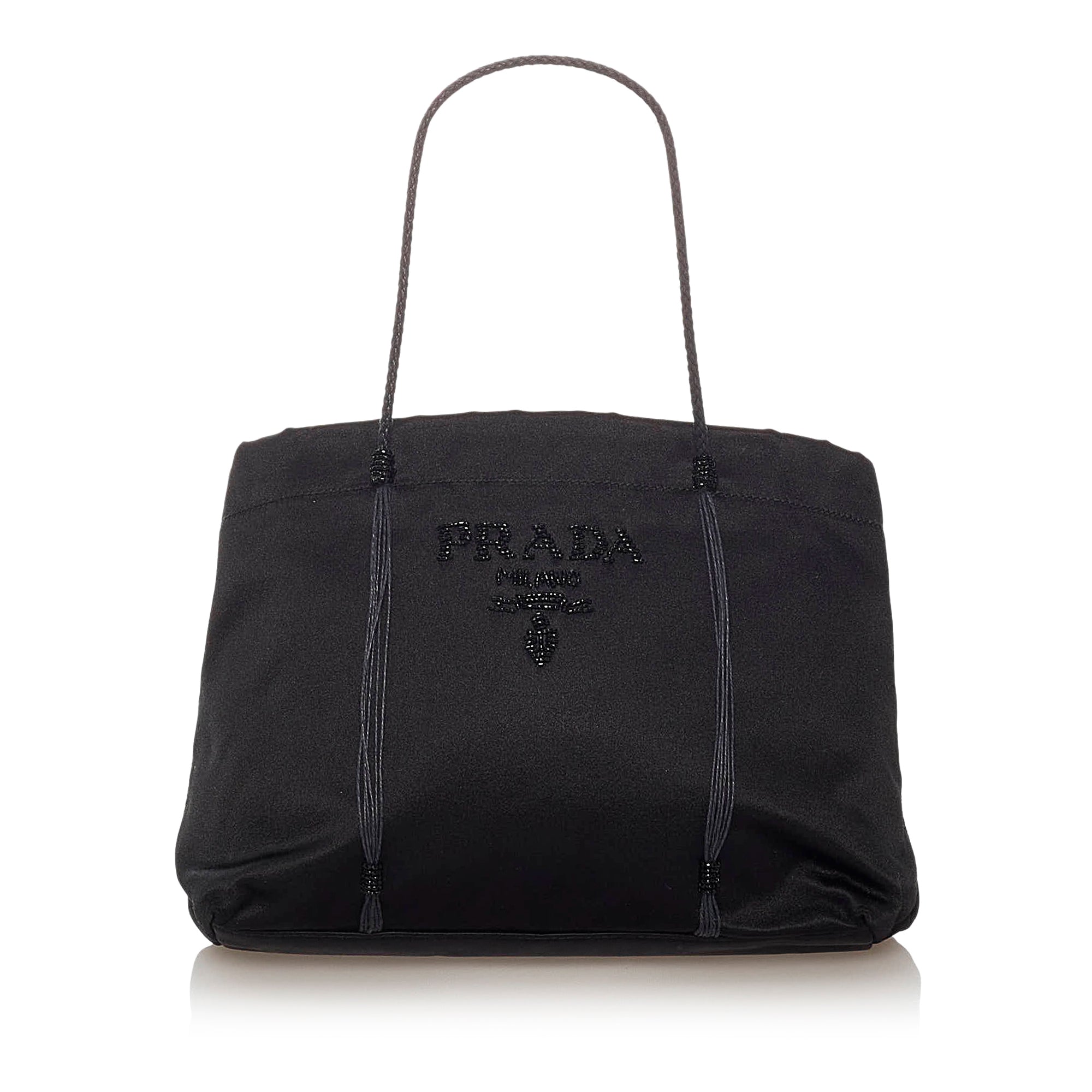 Prada Stud-embellished Strap Nylon Cross-body Bag in Black