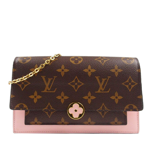 RvceShops Revival, Brown Louis Vuitton Monogram Flore Wallet On Chain  Crossbody Bag