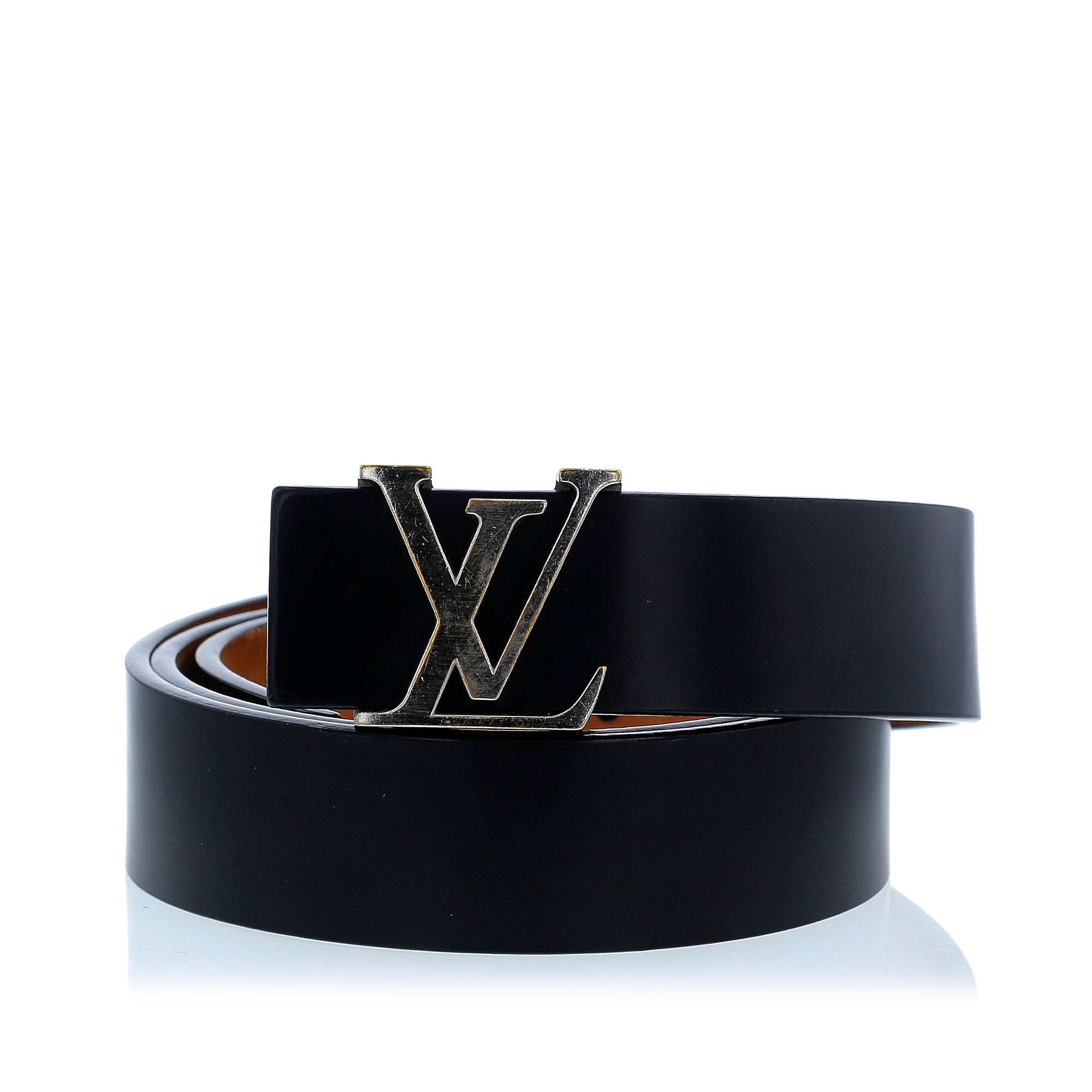 Pre-owned Louis Vuitton Initiales Leather Belt In Blue