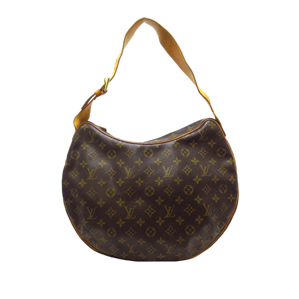 Louis Vuitton Croissant MM Monogram Canvas Hobo Bag Brown