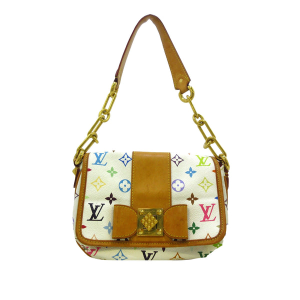 Louis Vuitton, Bags, Louis Vuitton Monogram Multicolor Sologne Shoulder Bag  White Crossbody Messenger