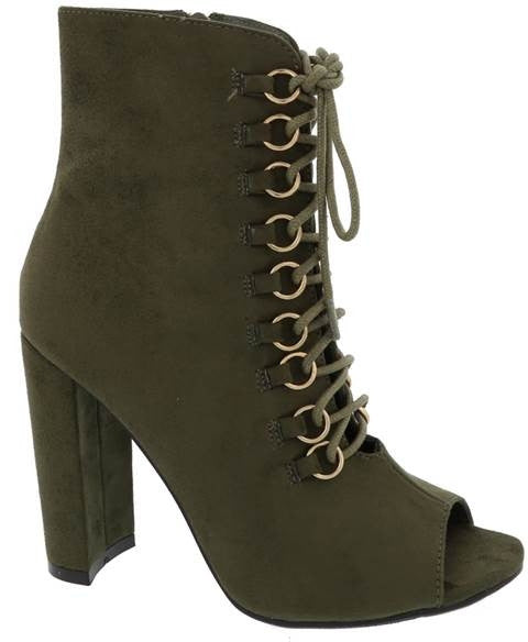 Olive Lace Up Booties – Envy My Couture