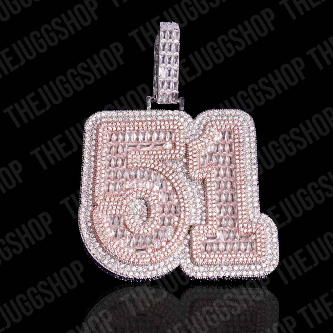 silver iced out pendant