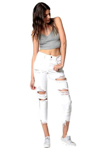Frayed Distressed Jeans