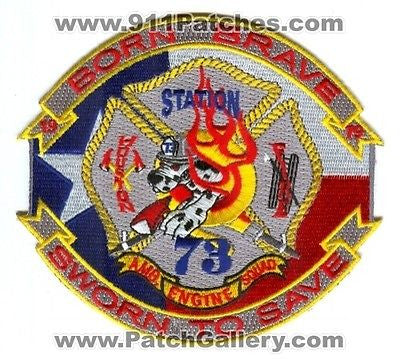 Houston Fire Station 73 Company Engine Squad Ambulane EMS Patch Texas TX Blue - SKU92