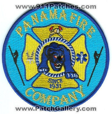 Panama Fire Company Department Rescue EMS Panther Patch New York NY Patches Blue - SKU156