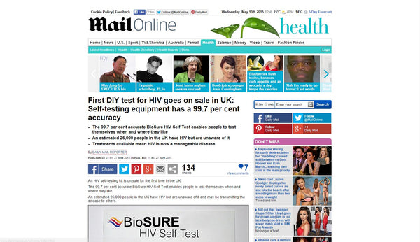 First DIY test for HIV goes on sale in UK: MailOnline Screenshot
