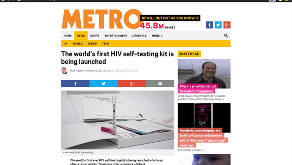 The world's first HIV self-testing kit is being launched: Metro Screenshot