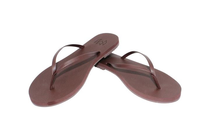 maroon flip flops