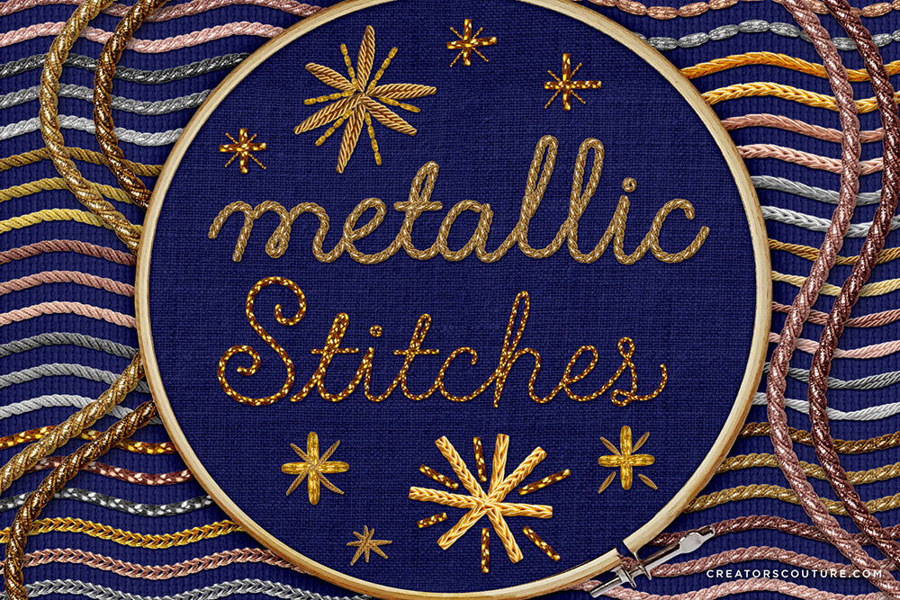 metallic embroidery stitches adobe illustrator brushes