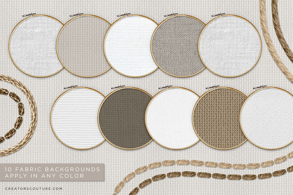 editable fabric backgrounds for embroidery effect