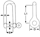 Long dee shackle ss - Viking Marine