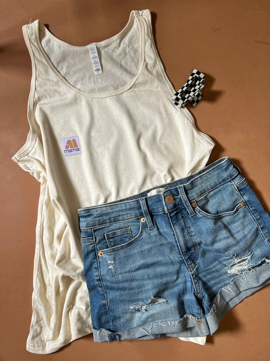 Woven Mama Logo - Cream Tank