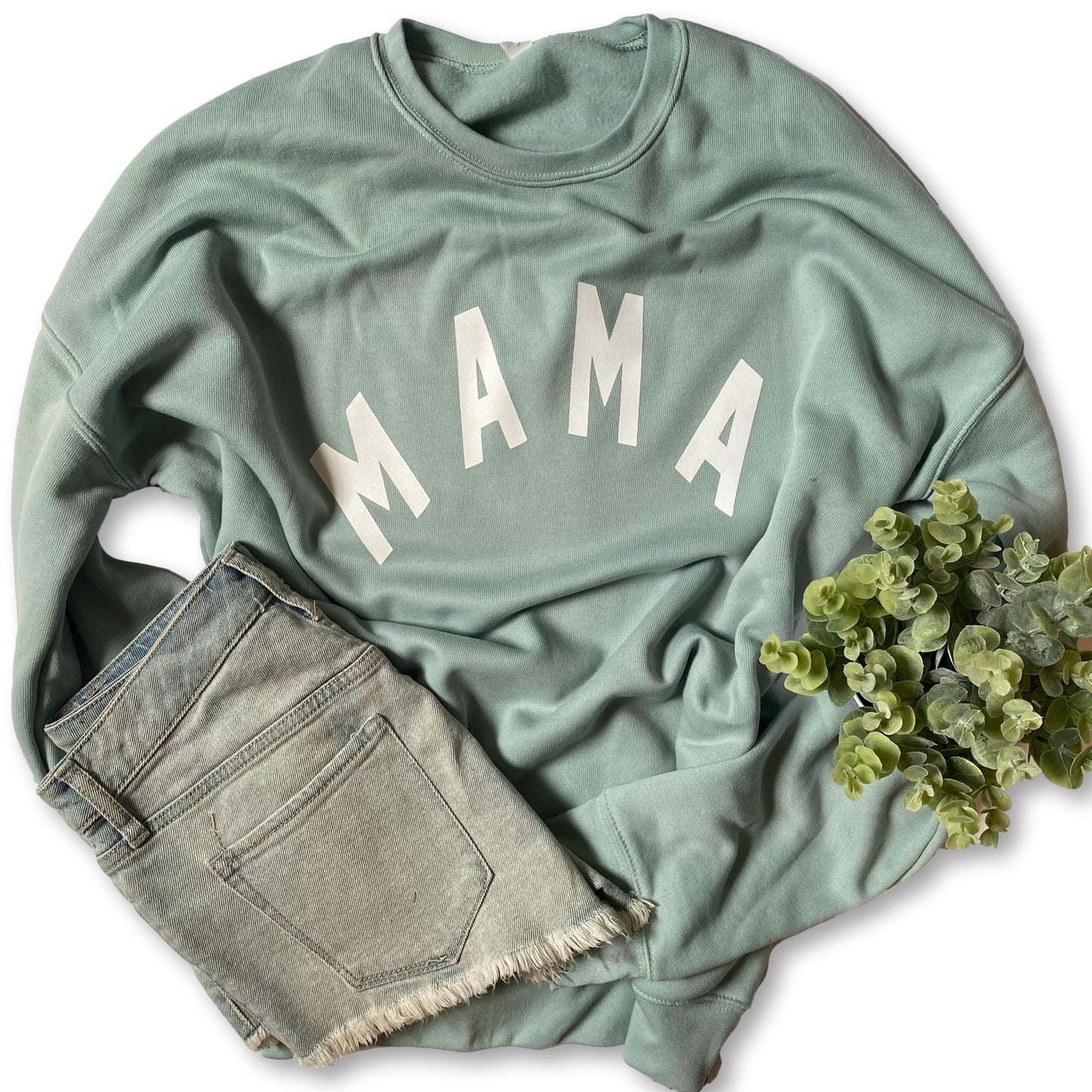 MAMA - seafoam sponge sweatshirt