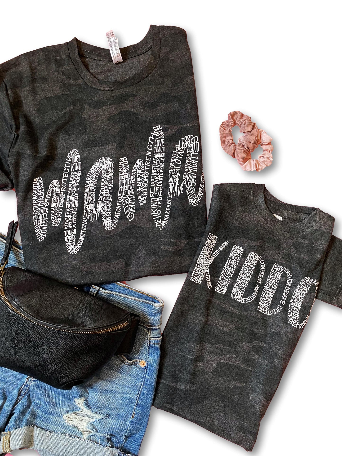 About a mama + kiddo - Black Camo (matching)