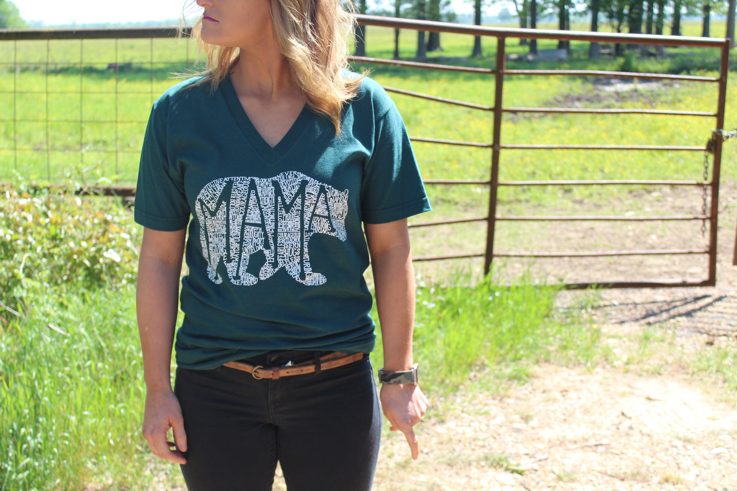 Forest Green What’s In A Mama V-Neck