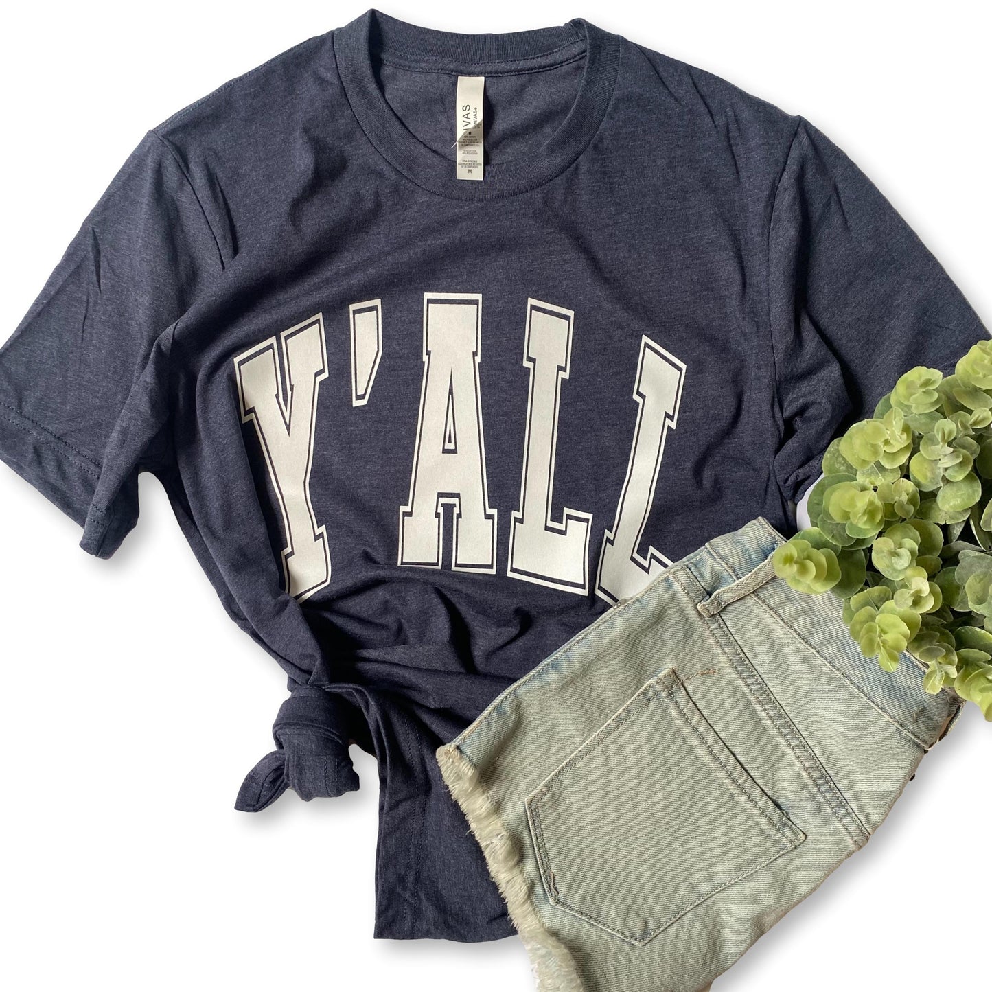 Y'ALL - heathered navy tee