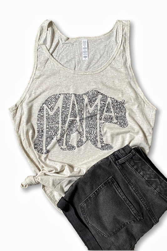 What's In A Mama Bear - oatmeal tank