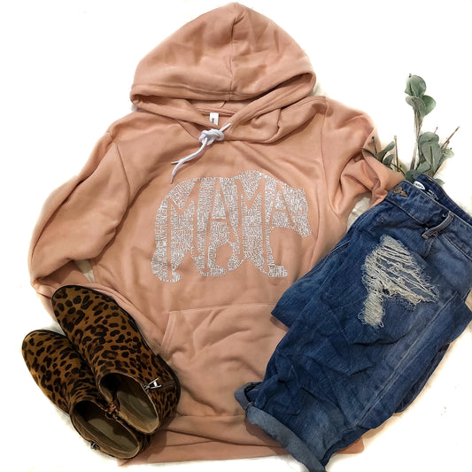 What's In A Mama Bear Dusty Rose Sponge Hoodie