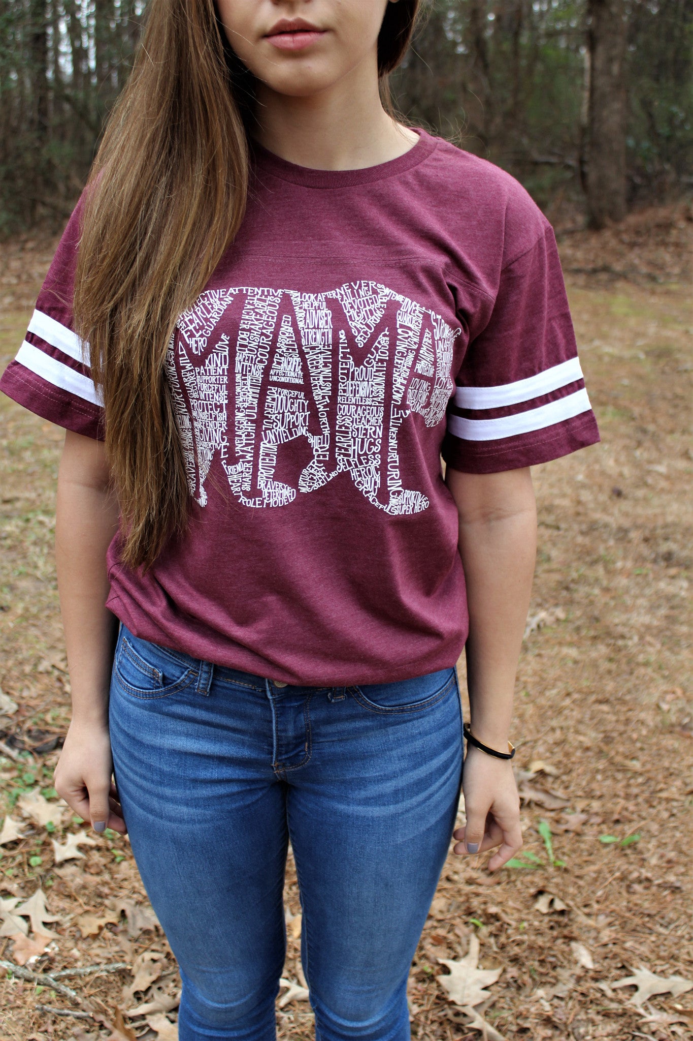 What's In A Mama Jersey Bear - Burgundy