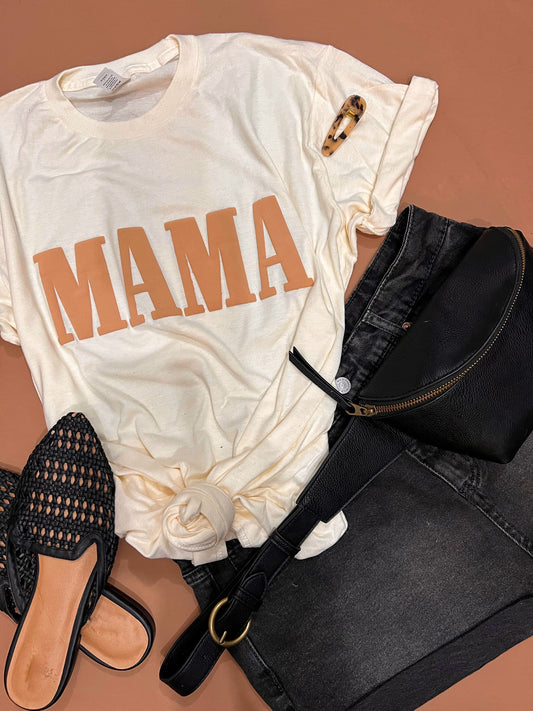 MAMA - Neutral puff print tee